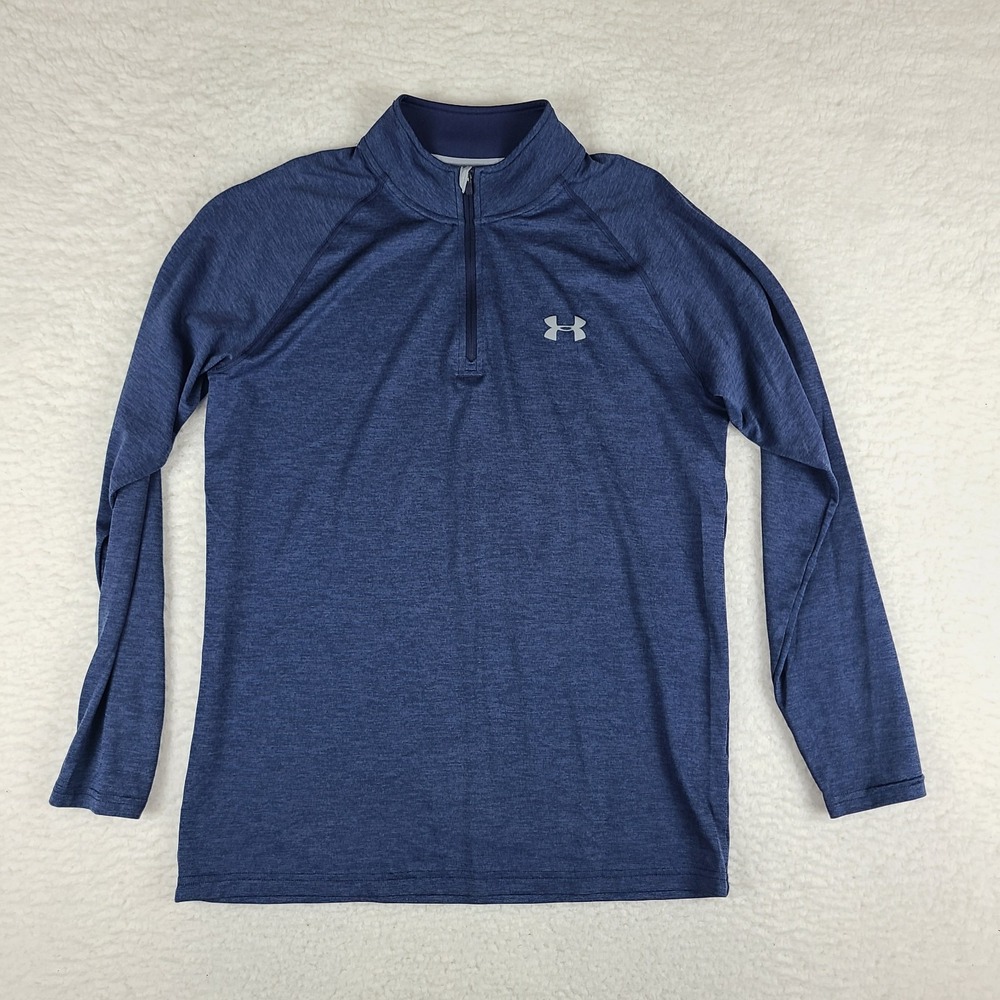 Under Armour‎ Sweater Mens Small Blue Navy Loose Heatgear Performance Tech Golf